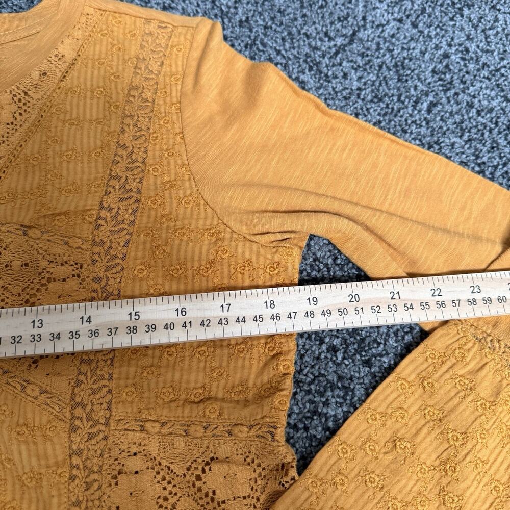 Anthropologie Eze Sur Mer Cotton Top Yellow, Long Sleeve, Size Small Boho NWT - Picture 10 of 12